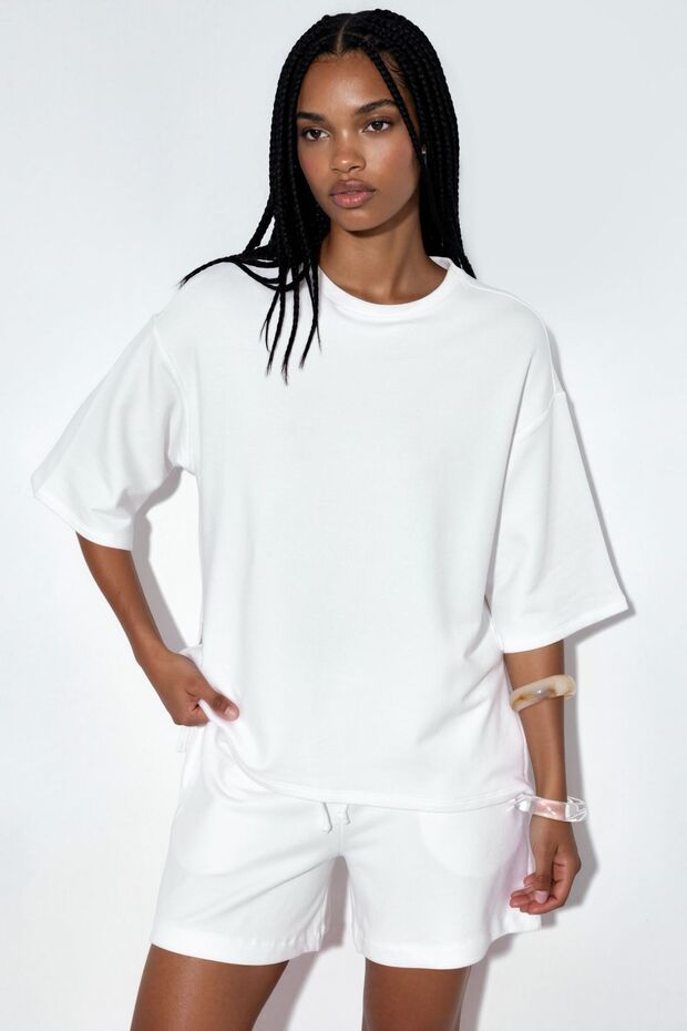 Busem Women's Loose Fit Crew Neck T-Shirt