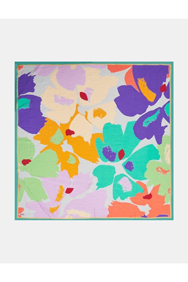 Leaf Pattern Viscose Scarf Lilac - 1