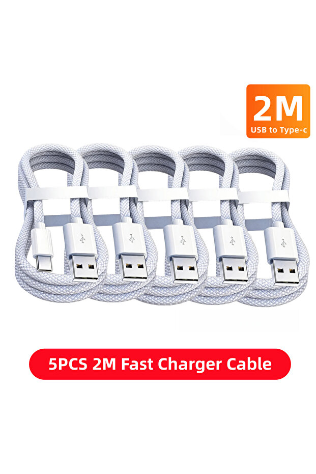 كابل USB C إلى USB C بطول 1 متر (5 قطع) و2 متر (5 قطع) بقوة 100 واط للشحن السريع، يدعم الشحن السريع لأجهزة آيفون