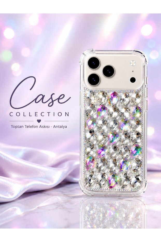 iPhone 18 Promax / 17 Promax Rhinestone Phone Case Handmade Crystal Sparkling Silicone Cover with Corner Protection