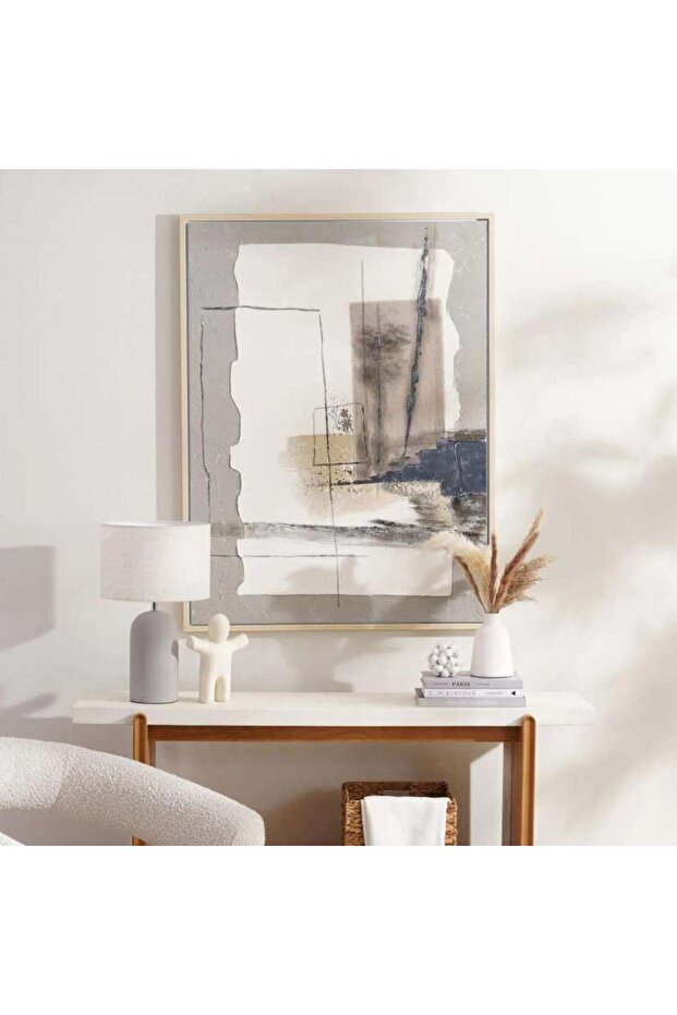 Endure Hand Painted Framed Canvas Wall Art 90x3.7x120cm- Beige