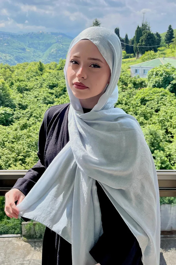 شال جاكار متوهج ممتاز - رمادي