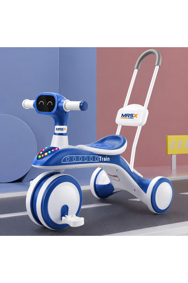 MRSX Kids Ride On Tricycle with Push Handle & LED Light