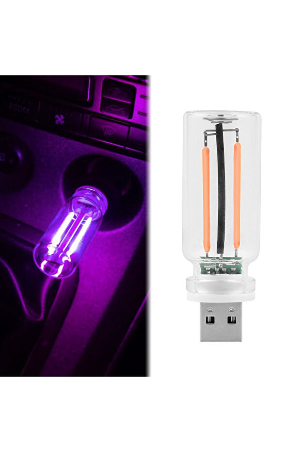 مصباح ليلي LED بنفسجي يعمل باللمس عبر USB، إضاءة جو، مصباح متوهج، إضاءة LED بخيوط متوهجة
