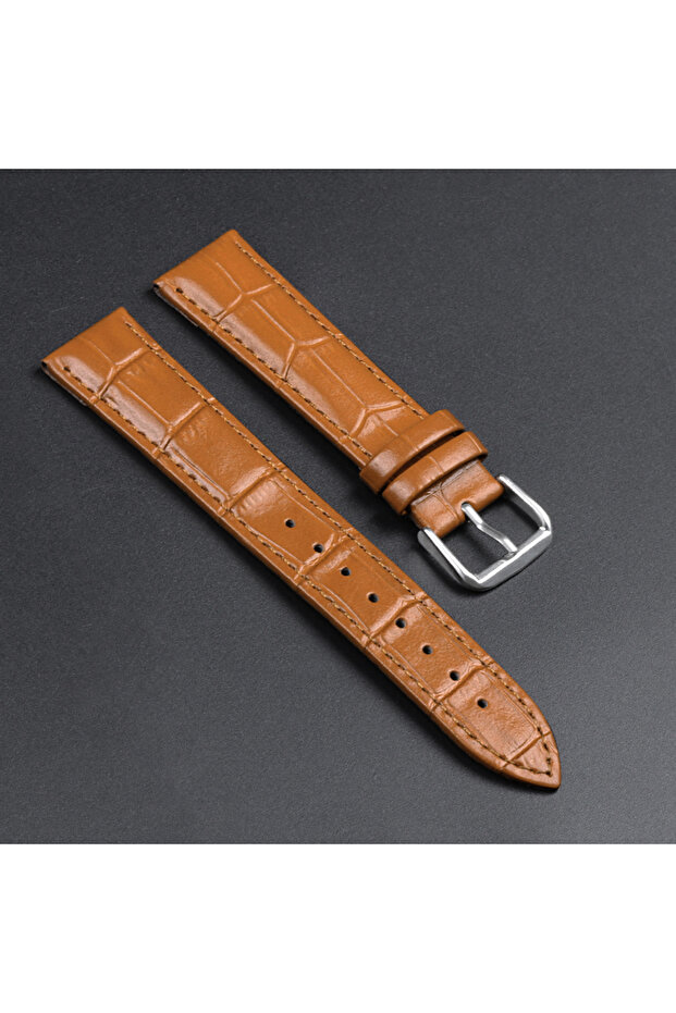 18mm LightBrown Watch Strap 12/13/14/15/16/17/18/19/20/21/22/24mm Slub Pattern Wrist Strap Genuine C
