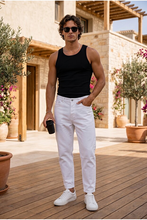 Men's Boyfriend Denim White Jean Jeans