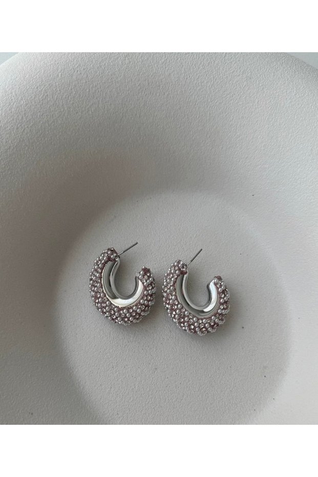 Women's Pearl Hoop Earrings