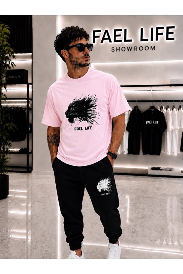 Unisex Wide-Let T-Shirt and Trackpants Tiger Printed Set