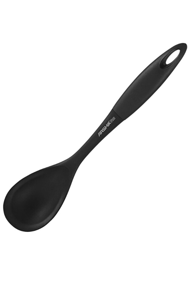 Silicone Utensil - Solid Spoon (Black)
