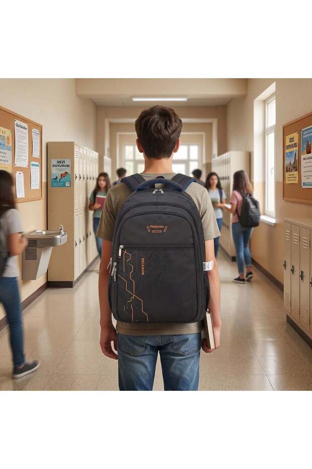 Relaxion Waterproof Fabric Large Internal Volume School Travel Backpack 803