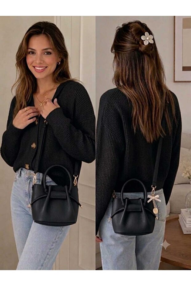 Women's Long Strap Shoulder and Crossbody Bag Black