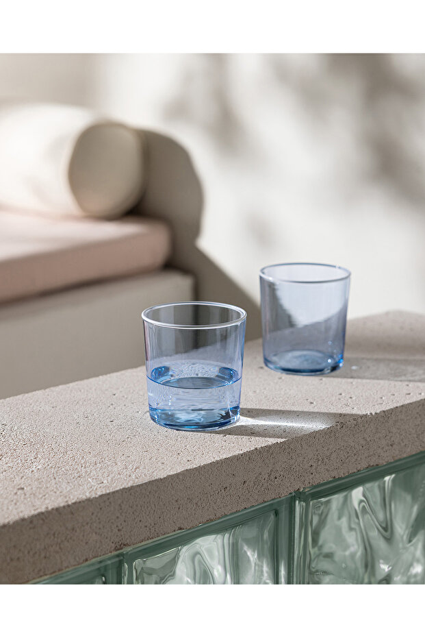 Pierretta-Colourful Set of 4 Water Glasses - Soft Blue - 380 ml