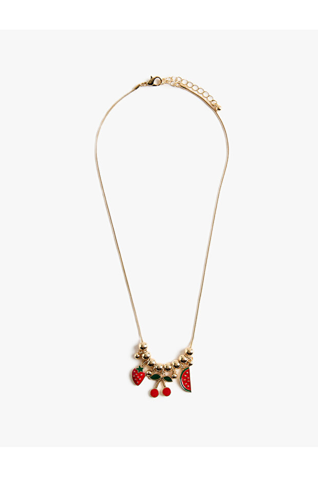 Beaded Fruit Charm Necklace