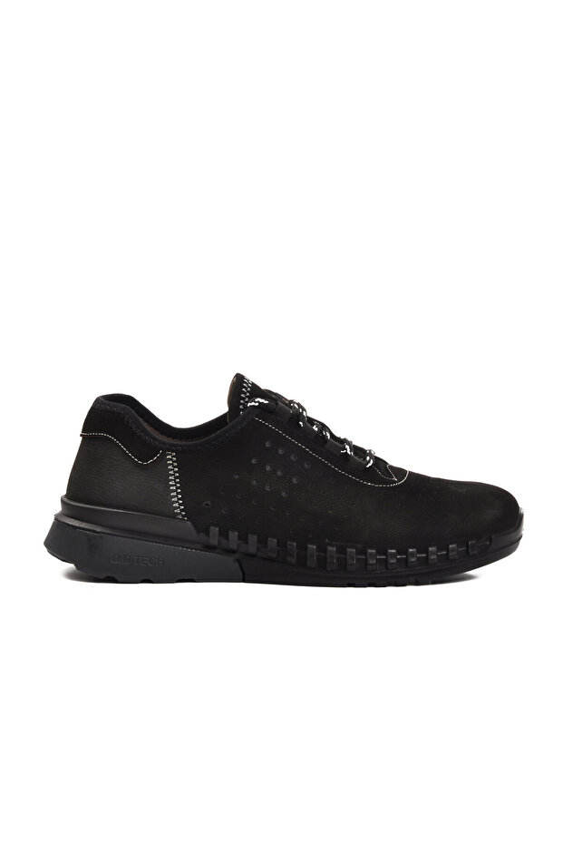 Black Genuine Leather Men's Casual Shoes
