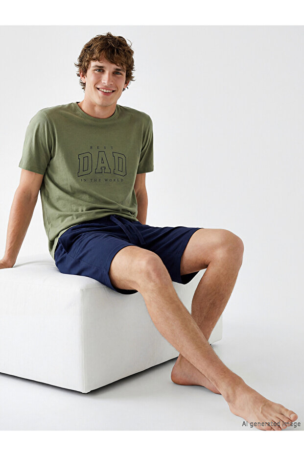 Green Regular Fit Printed Men's Shorts Pajama Set