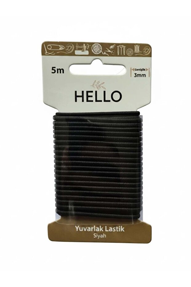 Hello Round Rubber Black 3mm