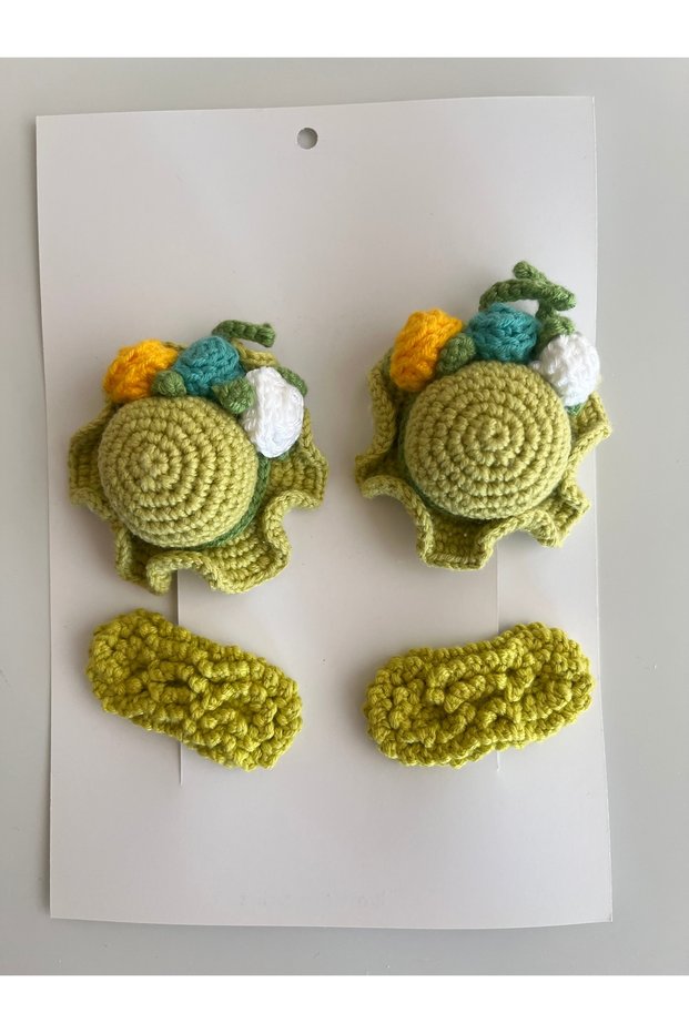 Girl's Knitted Snap Buckle Set (4 Pieces)