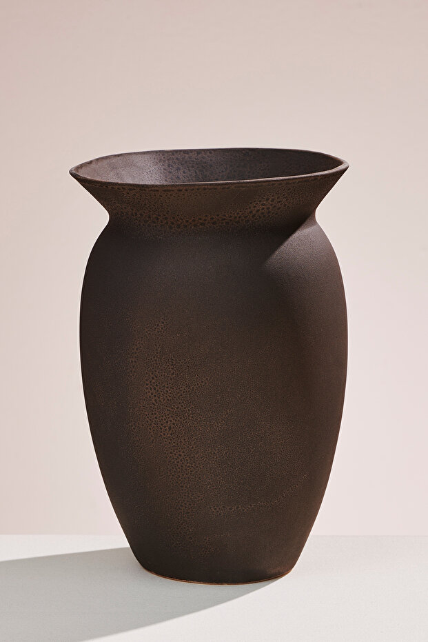 مزهرية سيراميك بسيطة للزينة مقاس 29 سم، مزهرية زخرفية أنيقة