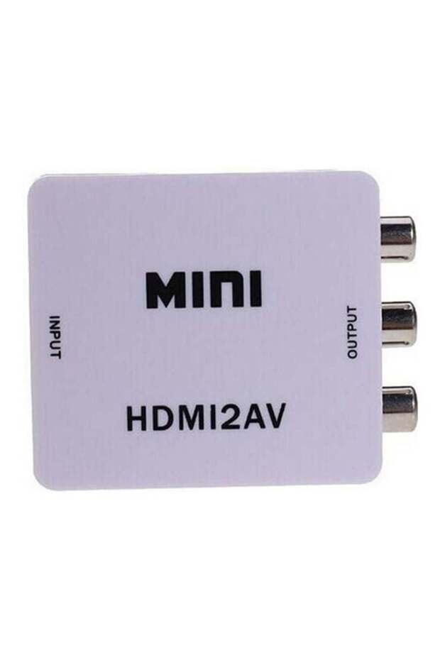 Mini Hdmi2Av Support Ntsc And Pal Output Hd Video Converter Box Hdmi To Av/Cvbs L/R Video Adapter White