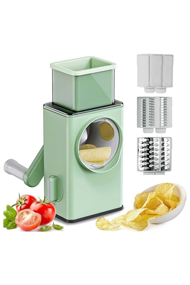Multifunctional Vegetable Cutter Chopper Rotary Cheese Grater 3-in-1 Shredder Slicer Grinder