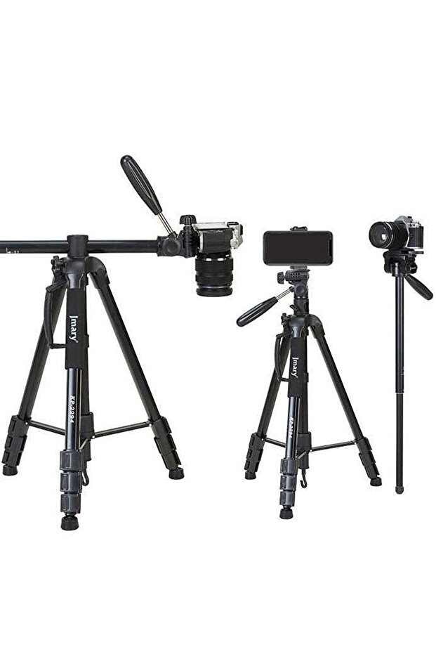 KP-2274 Camera Aluminium Tripod with 4 Sections, Detachable Monopod, 360 Degree Head