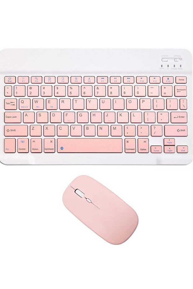 Rechargeable Bluetooth Keyboard and Mouse Combo Ultra-Slim Portable Compact Wireless Keyboard