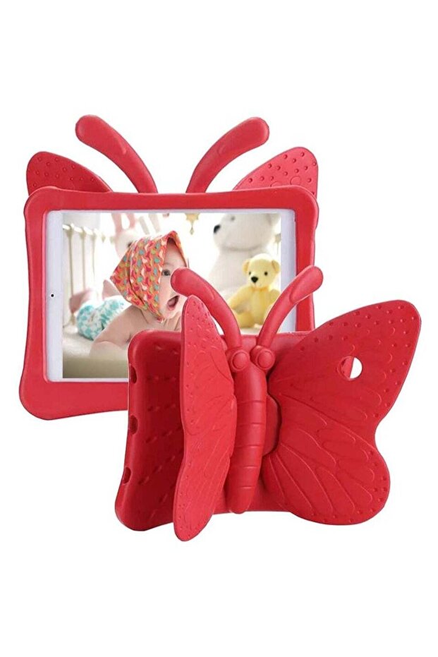 Light Weight Shockproof EVA Foam Protective Tablet Stand Cover for iPad Air/Air 2/9.7 - Butterfly, Red