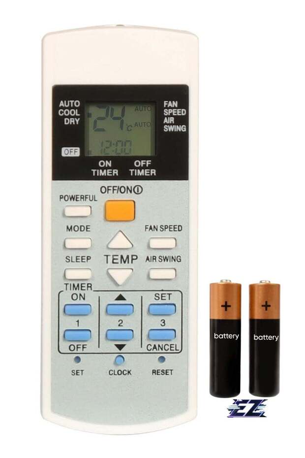 Remote Control Compatible with Panasonic Split Air Conditioner Without Backlight (AC-29D) with battery