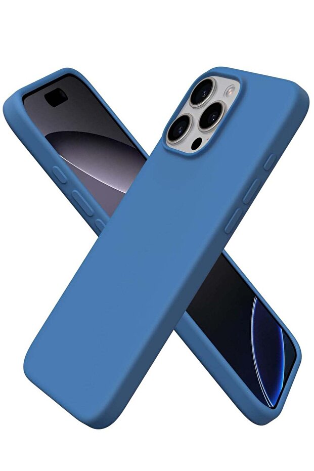 iPhone 16 Pro Max Soft Liquid Silicone Case - Shockproof Full Body Protection with Matte Finish & Microfiber Lining (Cobalt Blue)