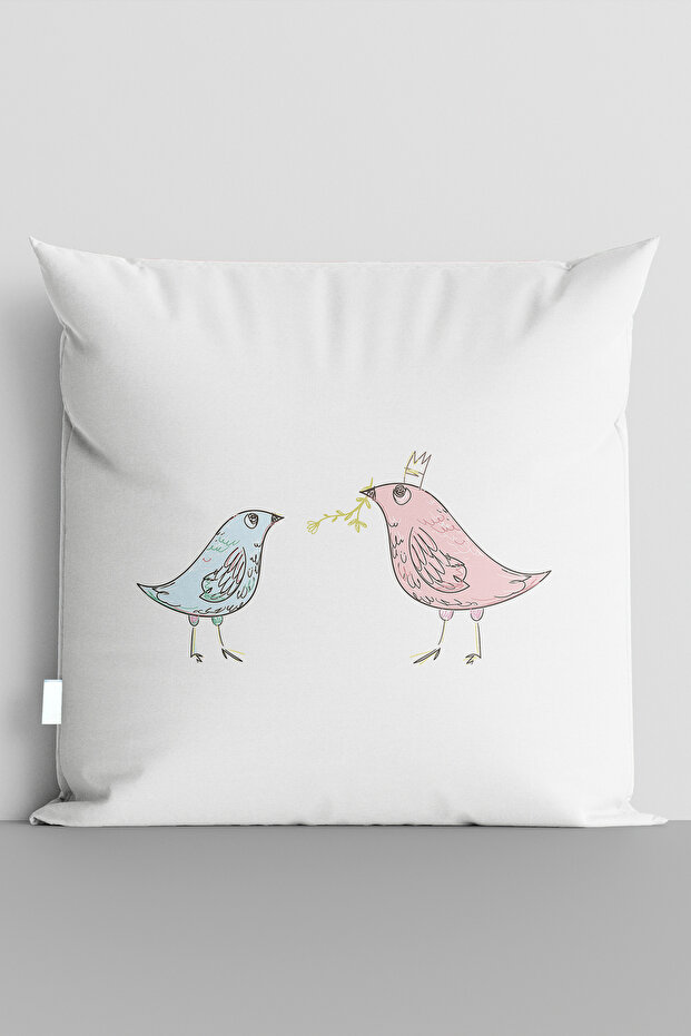 غطاء وسادة مطبوع رقميًا على الوجهين من Colorful Birds - 5320