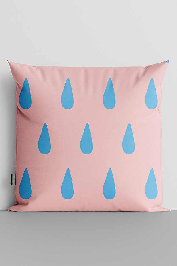 Blue Drops Double Sided Digital Printed Throw Pillow Cover