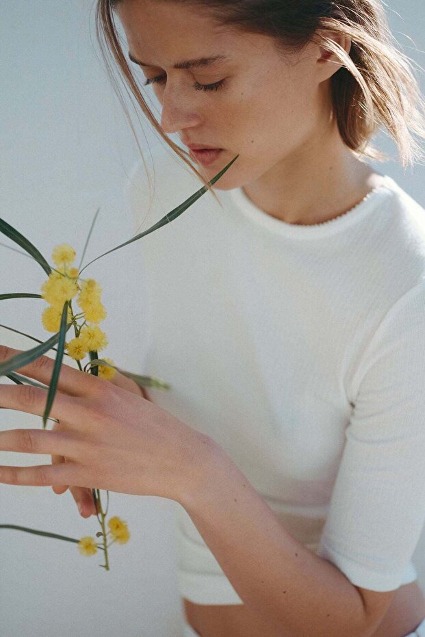 Pointelle jersey T-shirt