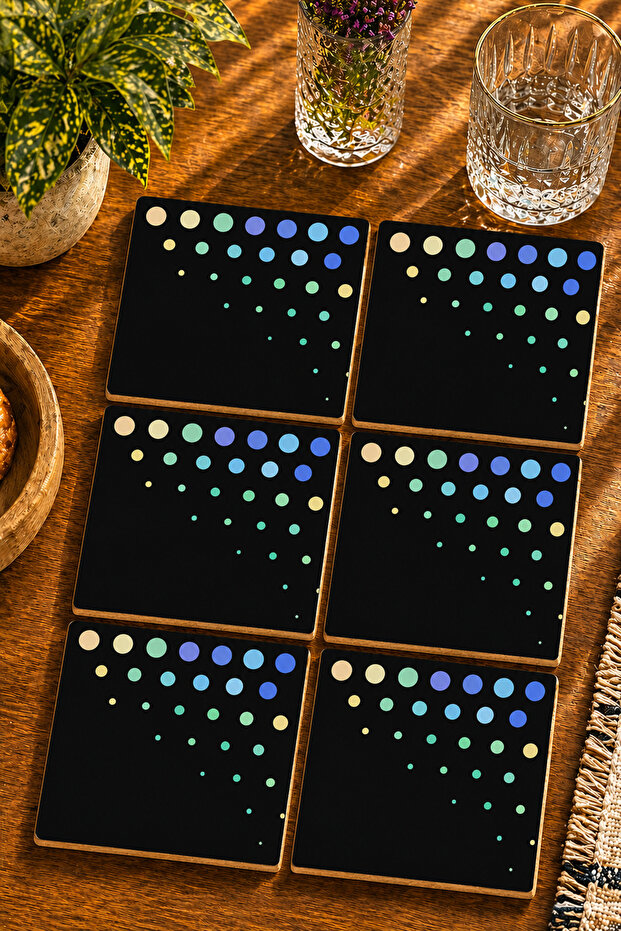 Modern Set of 6 Coasters - Uv Printing Mdf - 10X10 cm