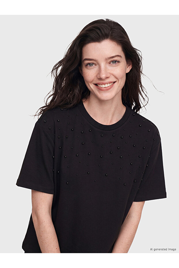Nevavm Bead Embroidered Soft Touch Women's T-Shirt with a Difference