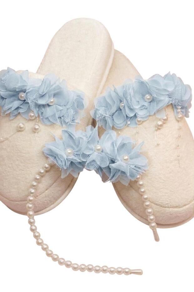 Floral Pearl Maternity Slippers and Pearl Maternity Crown Mother Hospital Set