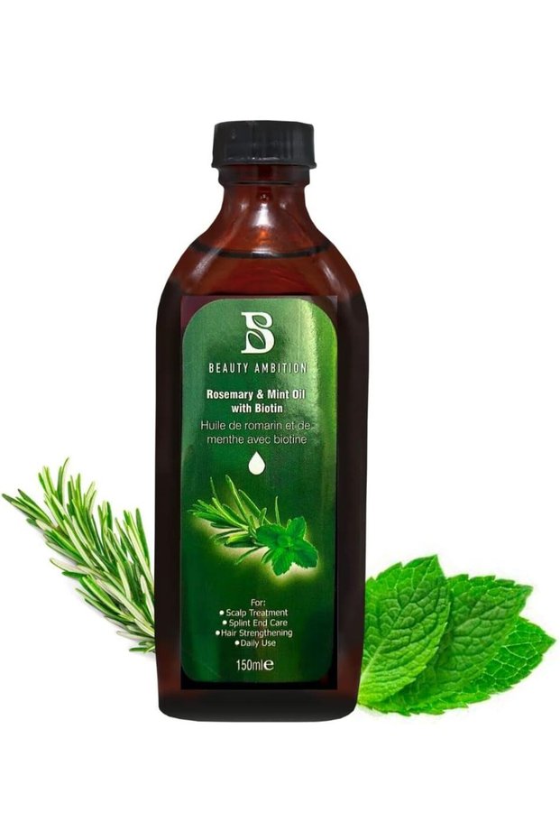 Essential Oils for Hair and Skin Care - 150 ml Rosemary, Mint with Biotin