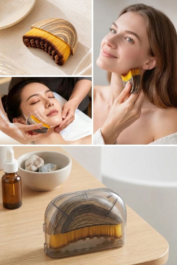 ® Lymphatic Drainage and Facial Care Brush – Multifunctional Soft-Bristled Facial Massager, Skin Cleansing