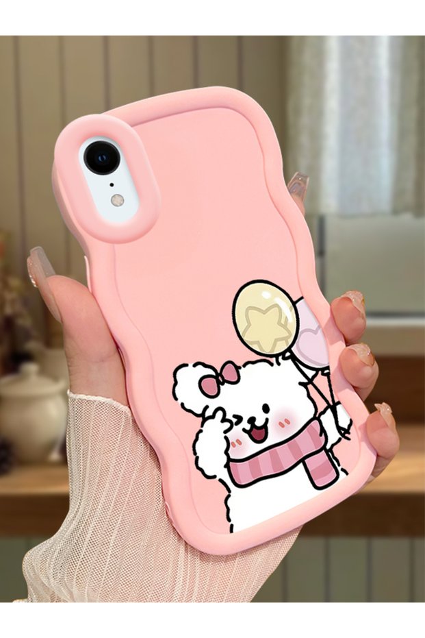iPhone Xr Compatible Case Camera Protector Pink Silicone Couple Phone Case Cat Pattern