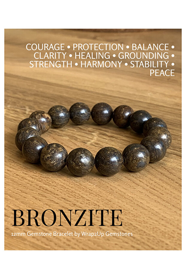 BRONZITE 12mm GEMSTONE BRACELET