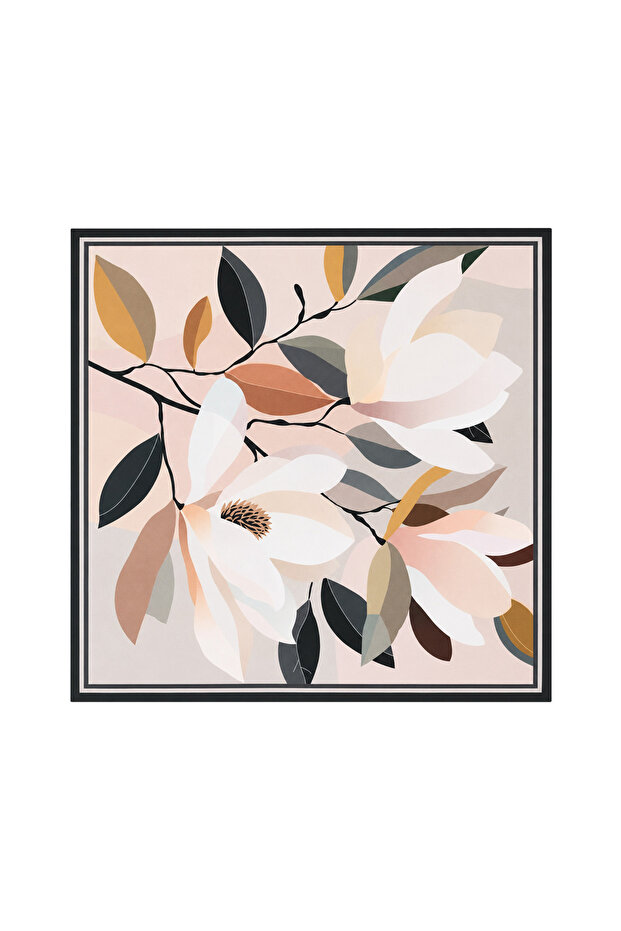 55cm Brown Leaf Pattern Hair and Neck Satin Square Scarf Shawl Multi-Use Hand and Bag Accessory