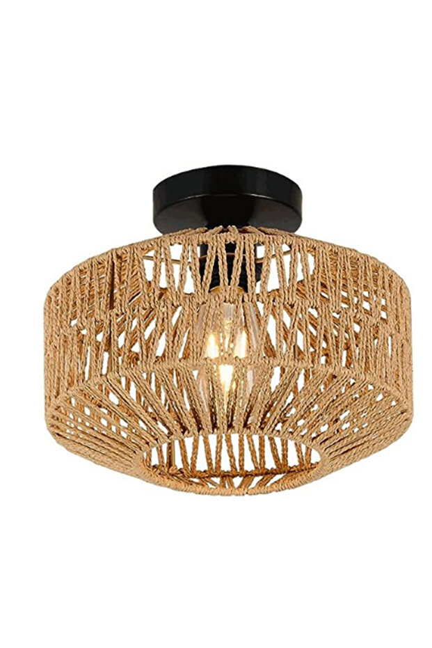 No bulb Rattan Ceiling Lamp E27 LED Lights Hand Woven Bedroom Hanging Lamps For Ceiling Light Modern