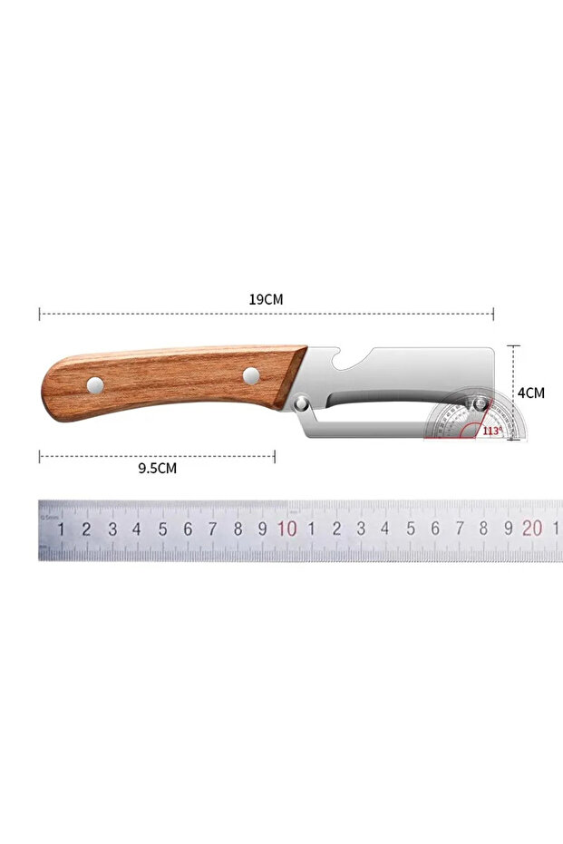 A Stainless Steel Vegetable Peeler with Wooden Handle – Durable Smooth Slicing & Peeling Tool for F.