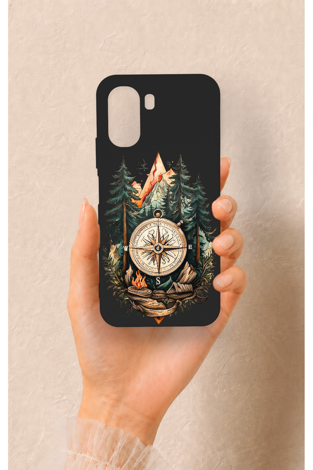 Oppo A6T Compatible Compass Forest Pattern Silicone Case