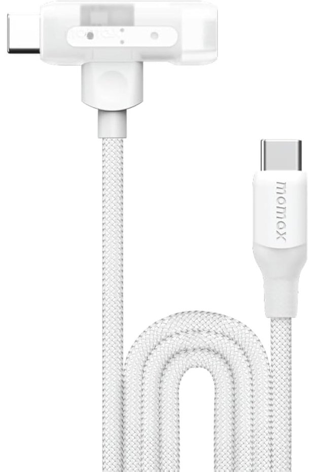 1 Link Flow Silicone Braided 2|in|1 1.5m USB|C to USB|C and Lightning Charging Cable | White