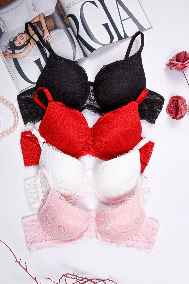Women's Underwire Padded Lace 4-Piece Bra Set