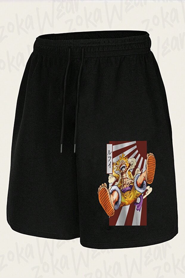 شورت مطبوع بتصميم One Piece Fire Fruit v2 للجنسين