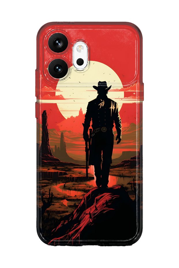 Honor 600 Compatible Cowboy Sunset Pattern Transparent Phone Case
