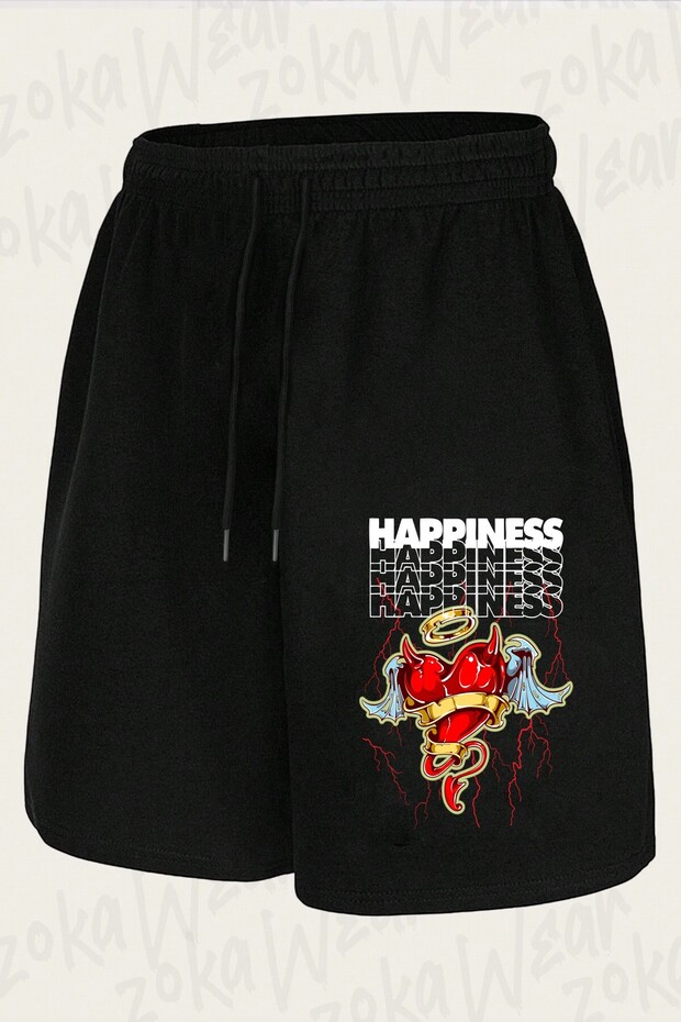 Unisex Happiness Special Design Printed Shorts