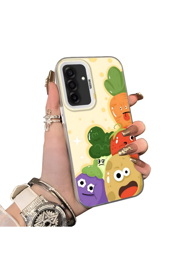 Samsung Galaxy A26 Compatible Silicone Edge Hard Back Case Couple Phone Case with Cartoon Pattern