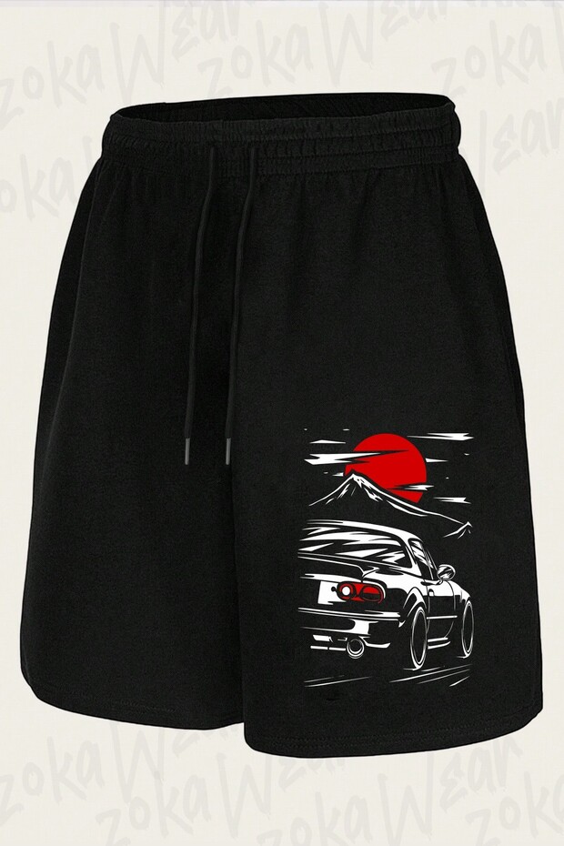Unisex Car Design Printed Shorts